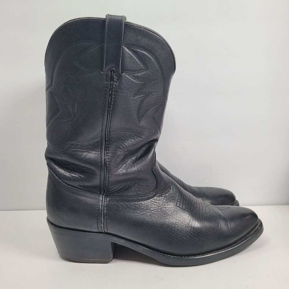 Vintage Durango TR760 Men's Black Leather Cowboy Boots US Size 12EE - Picture 1 of 12
